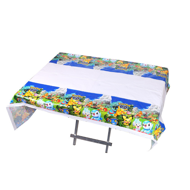 Table Cloth Disposable - 1pc Pikachu Pokemon Tablecloth Theme Birthday