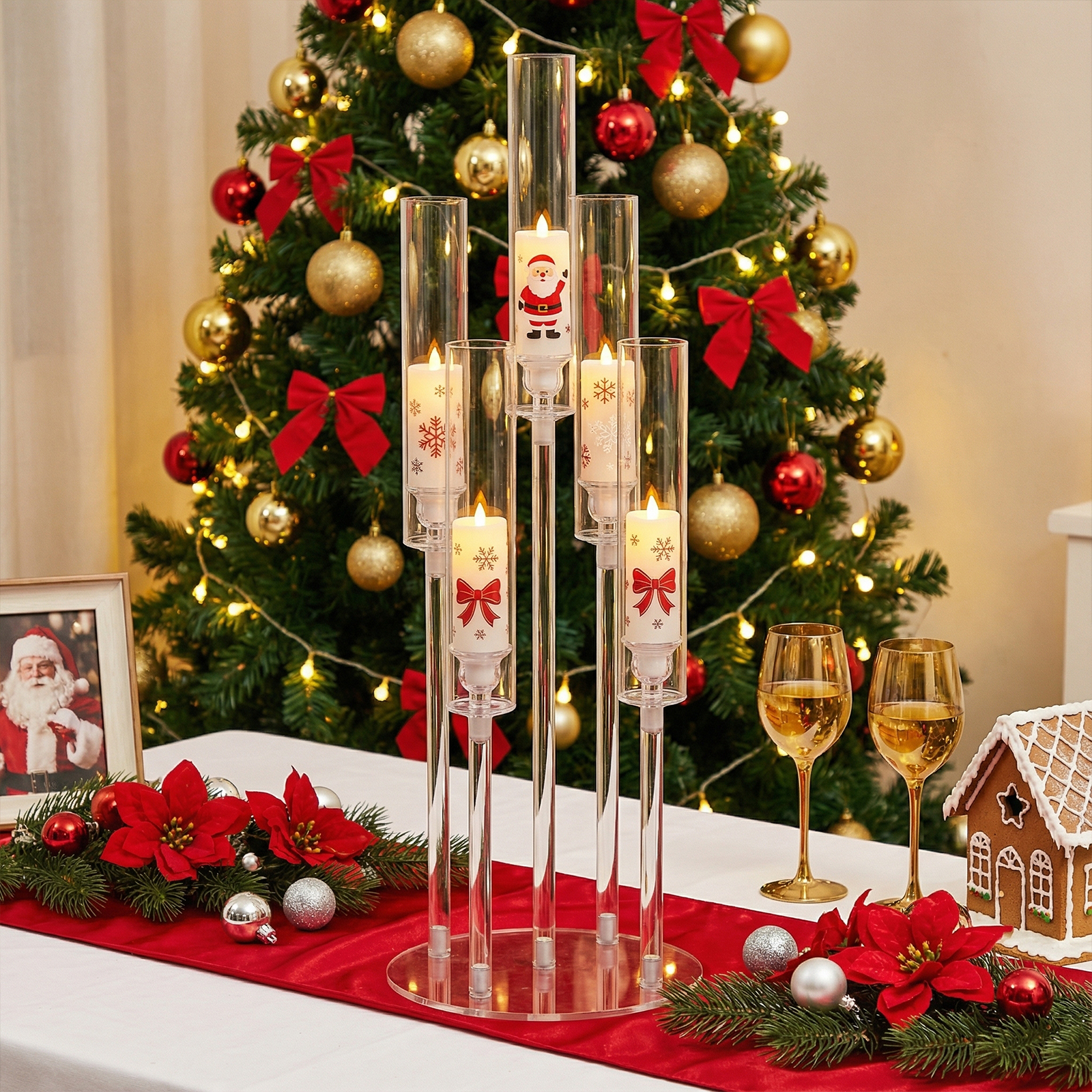 Centerpiece Stick - 20/10PCS 5 Arm Acrylic Candlestick Holder