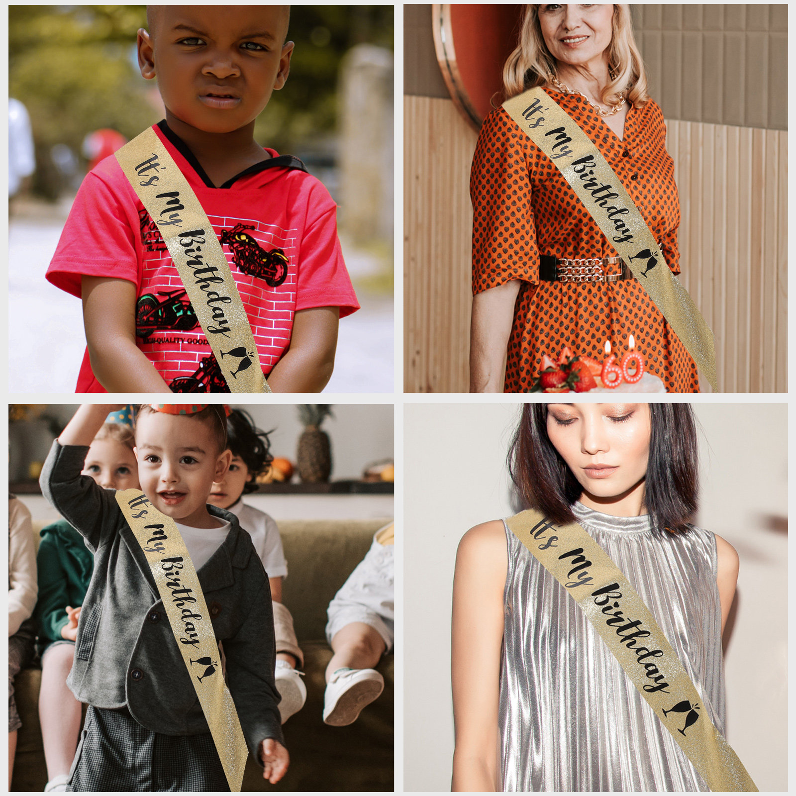 Birthday Sash Glitter - 1Pcs Birthday Sash Glitter Cloth Shoulder