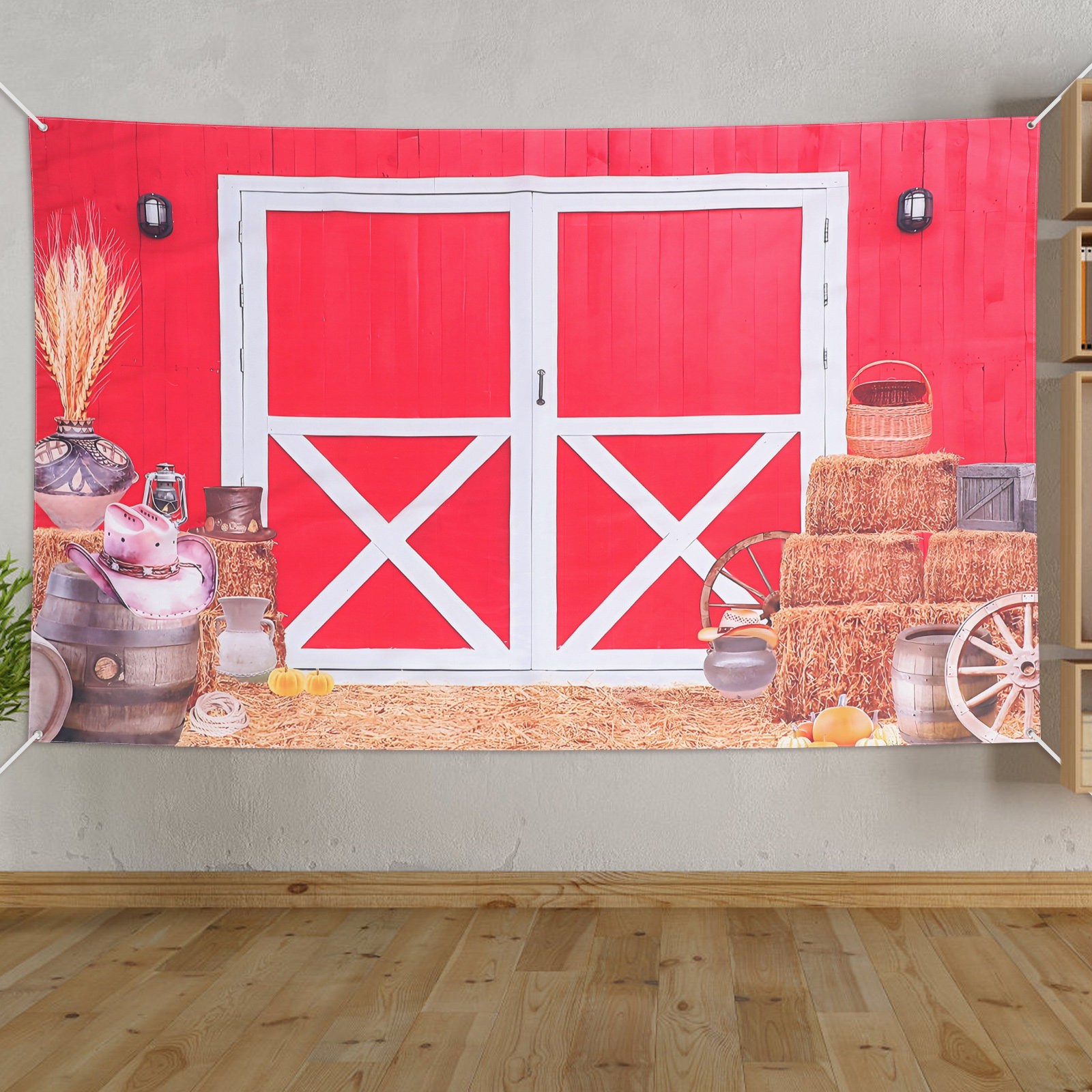Dessert Table Backdrop - Barn Door Photography Backdrop Rustic Western
