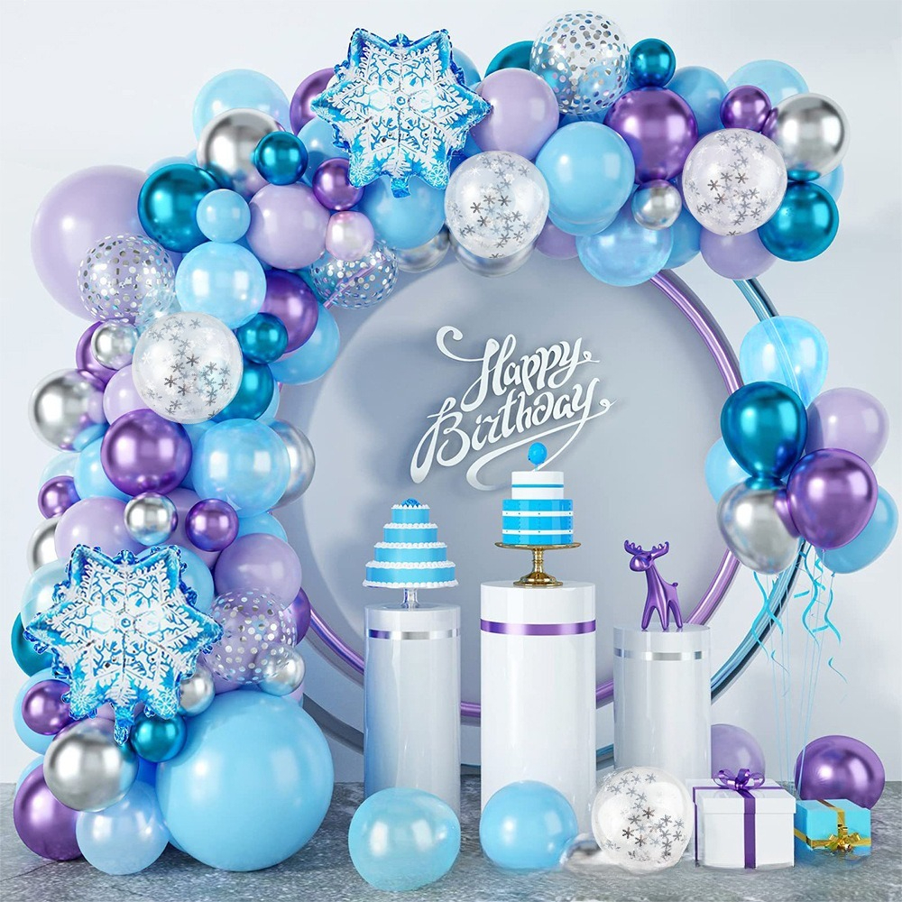 Balloon Arch Kit - Winter Wonderland Snowflake Balloon Garland Arch