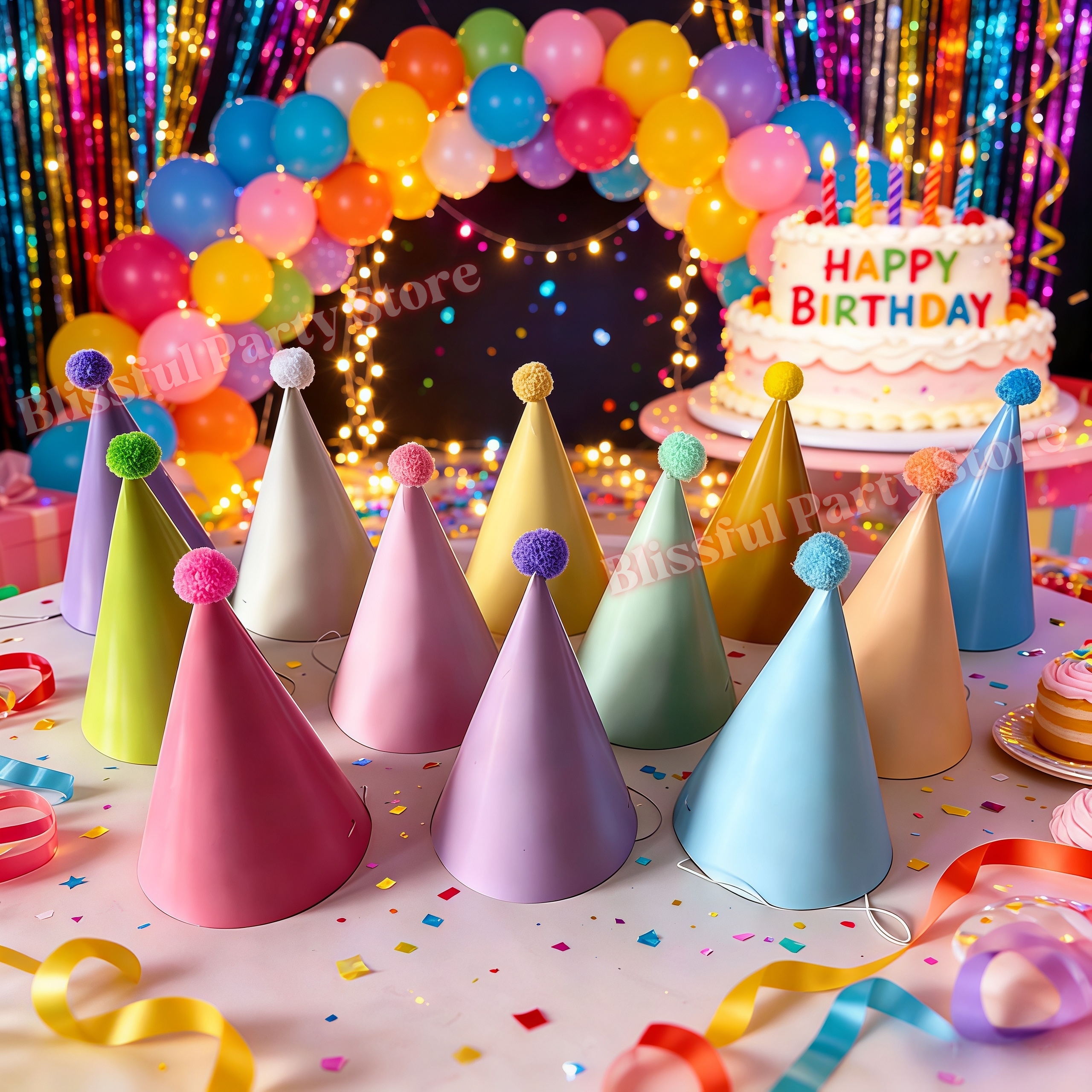 Colorful Birthday Party Hats M - Party Hat Cone review and price