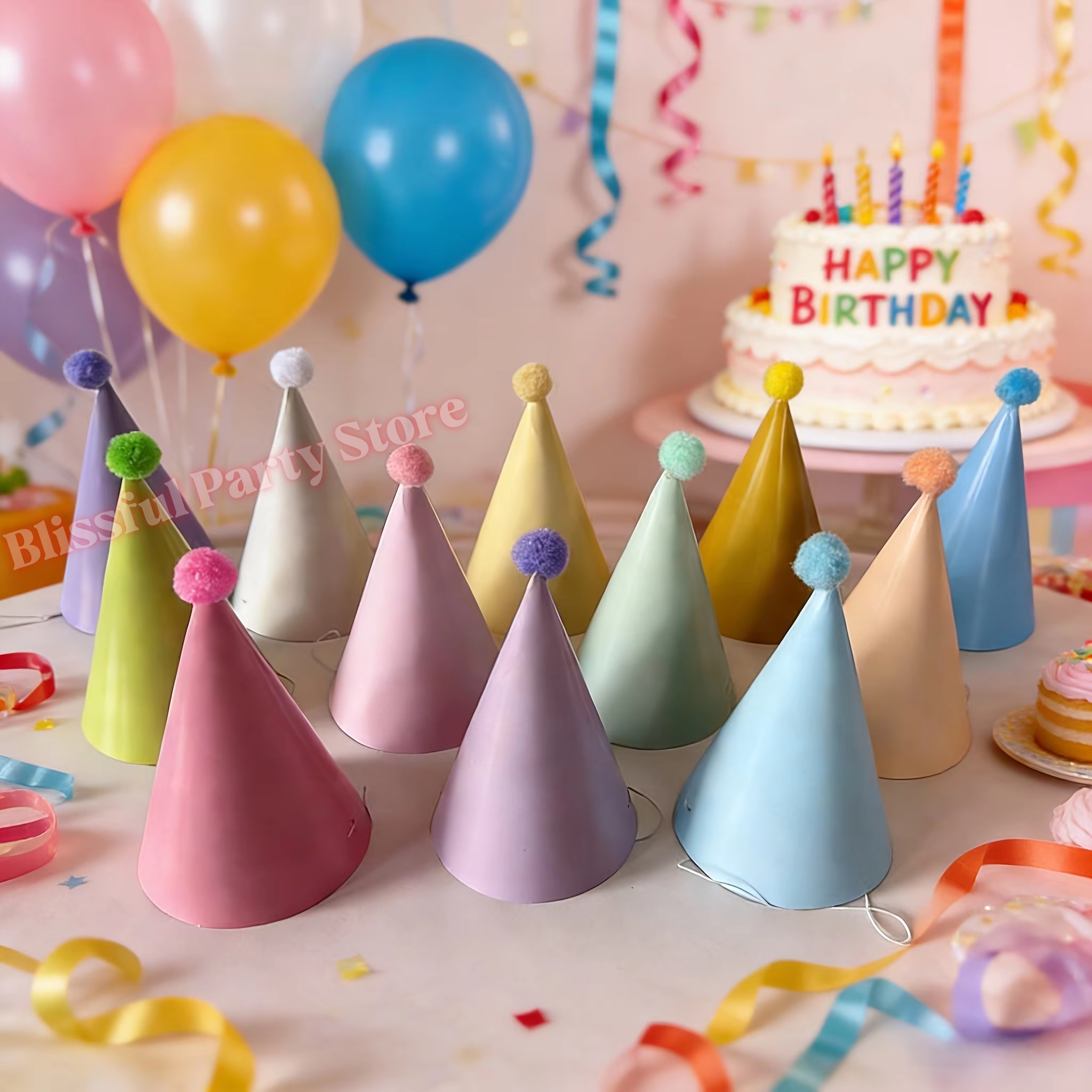 Colorful Birthday Party Hats M - Party Hat Cone review and price