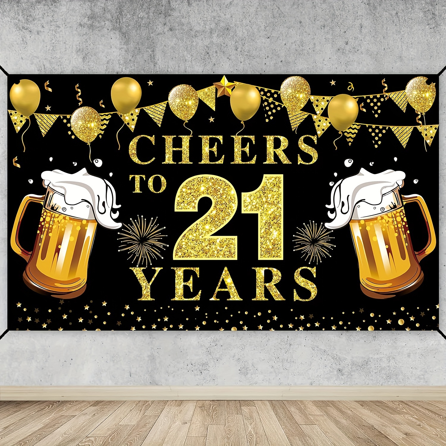 21st Birthday Celebration Bann - Party Banner Gold review and price