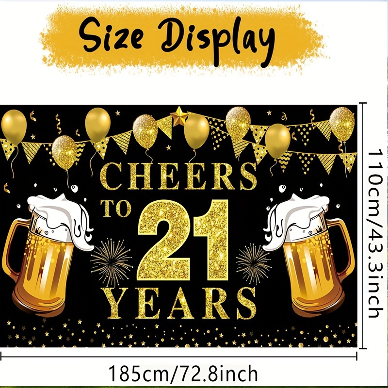 21st Birthday Celebration Bann - Party Banner Gold review and price