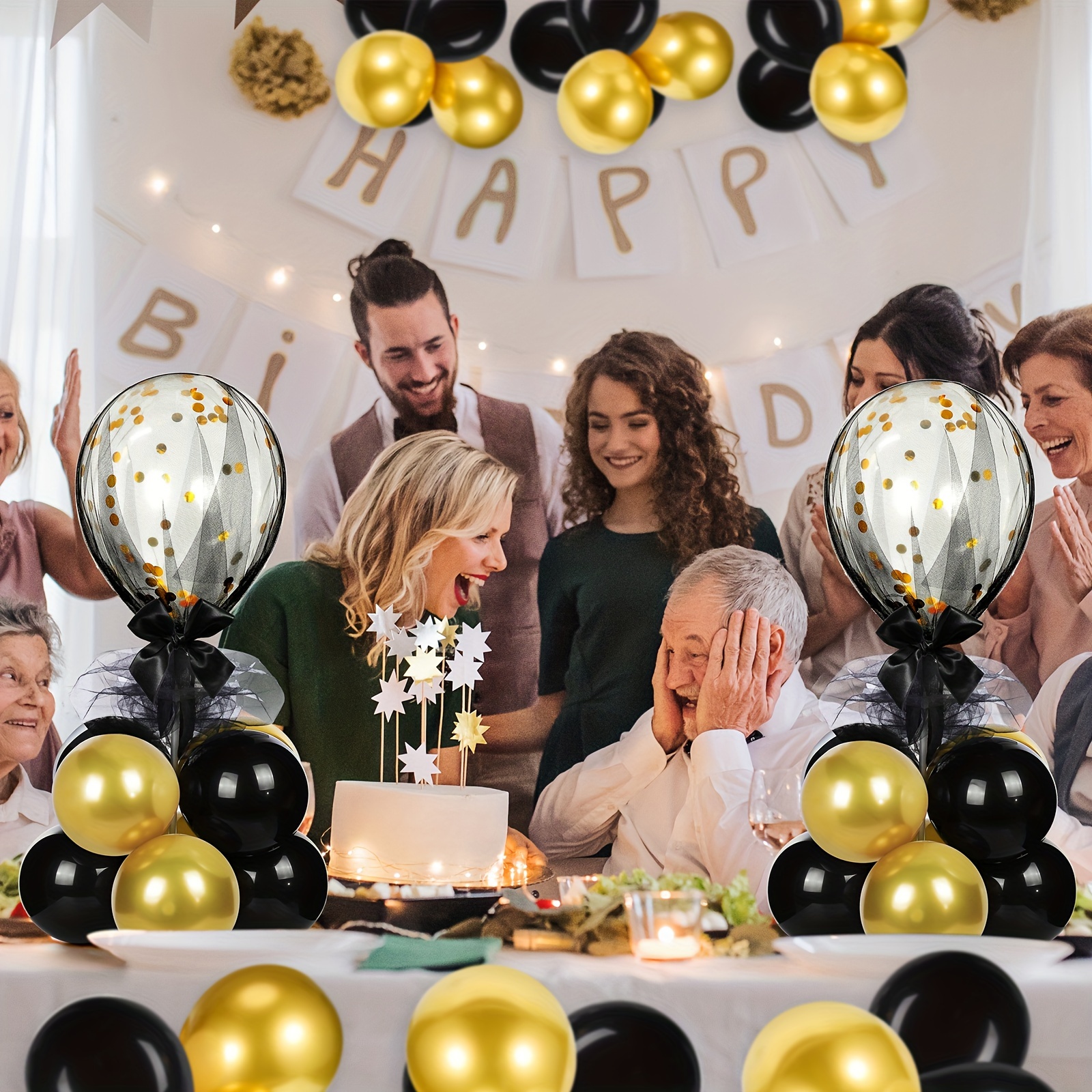 8 Set, Black & Gold Balloon Ce - Centerpiece Stick review and price