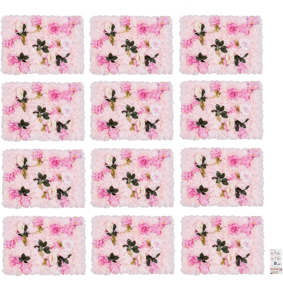 12 Pack Artificial Flower Wall - Flower Wall Panel review and price