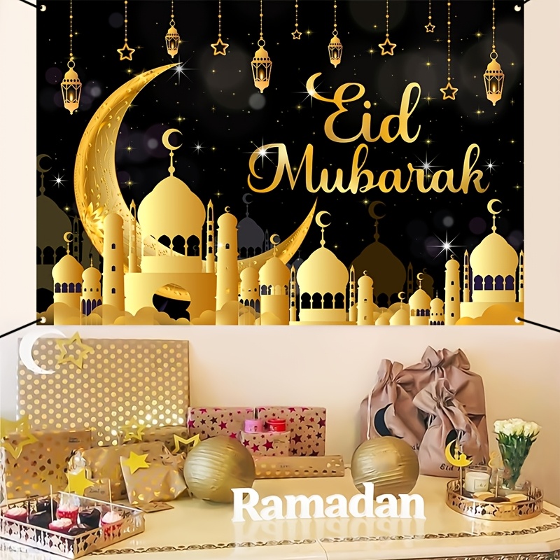 VIKAMA Eid Al Fitr Happy Backg - Party Banner Gold review and price