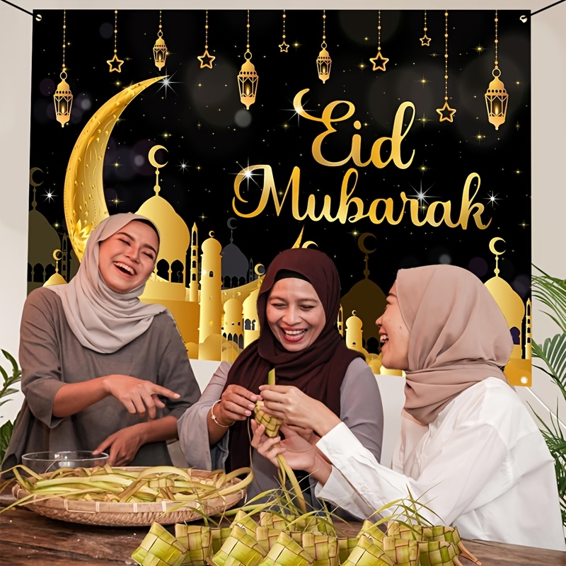 VIKAMA Eid Al Fitr Happy Backg - Party Banner Gold review and price