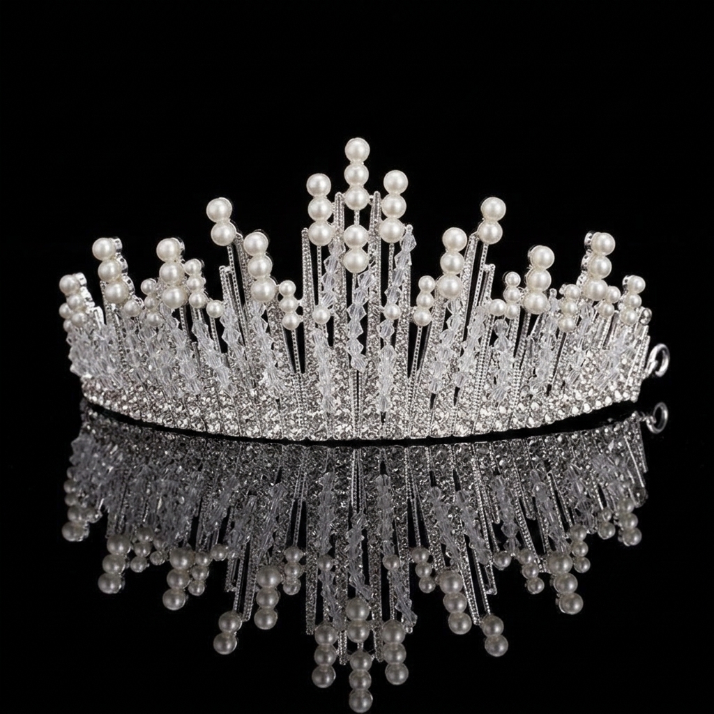 Bridal Pearl Crown Headpiece E - Event & Party Supply Photos review and price