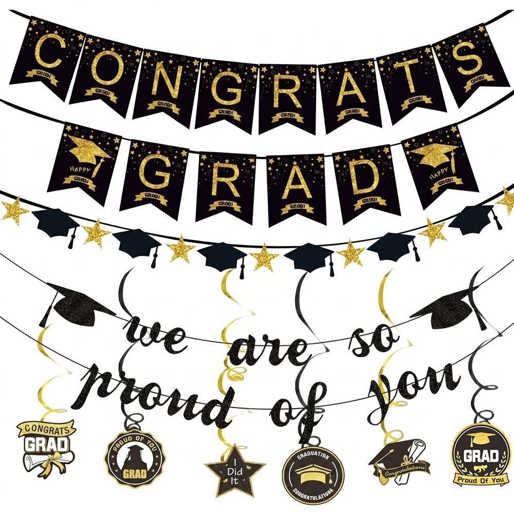 Graduation Party Decoration Se - Party Banner Gold review and price
