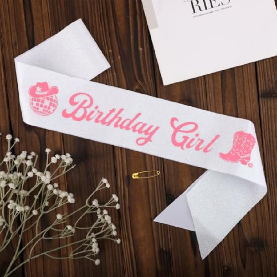 Birthday Girl Sash Pink Disco  - Birthday Sash Glitter review and price