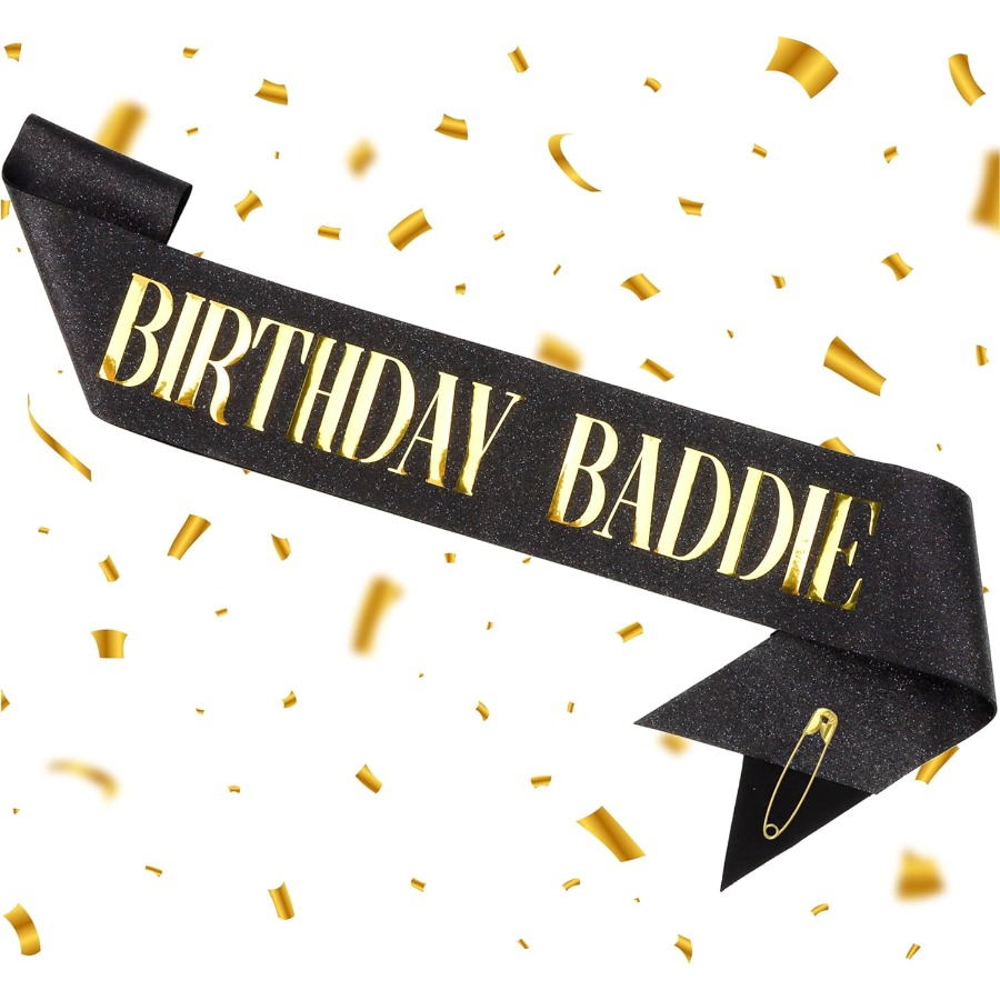 BIRTHDAY BADDIE Sash Black Gli - Birthday Sash Glitter review and price