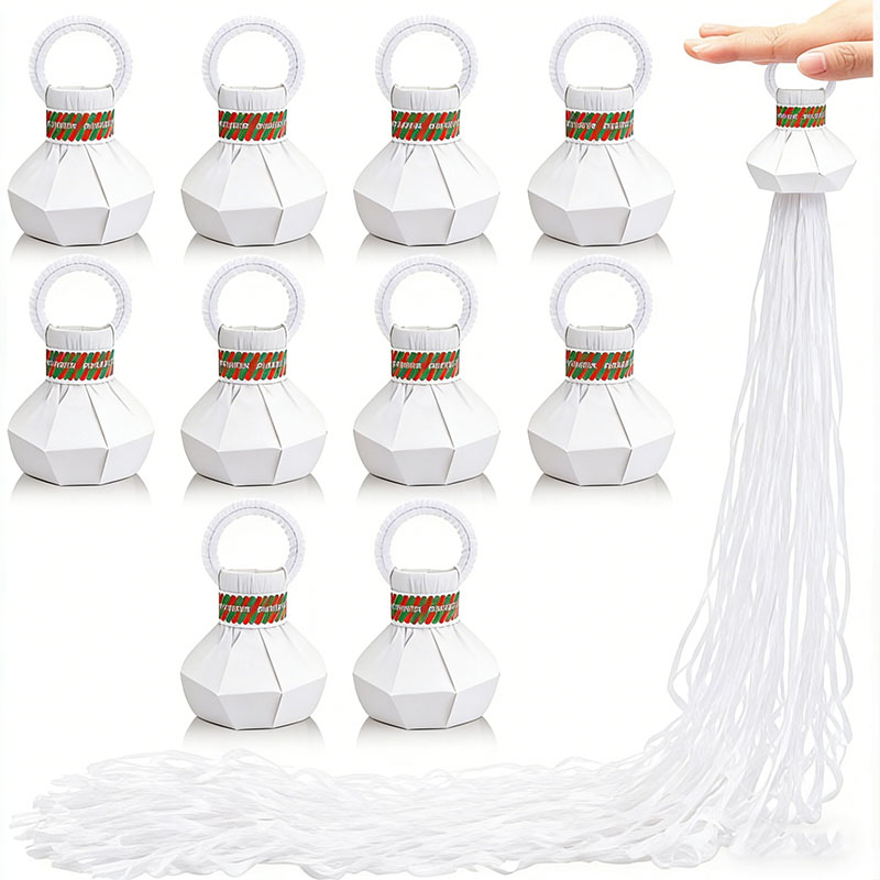 10pcs White Streamers Poppers  - Confetti Cannon Tube review and price