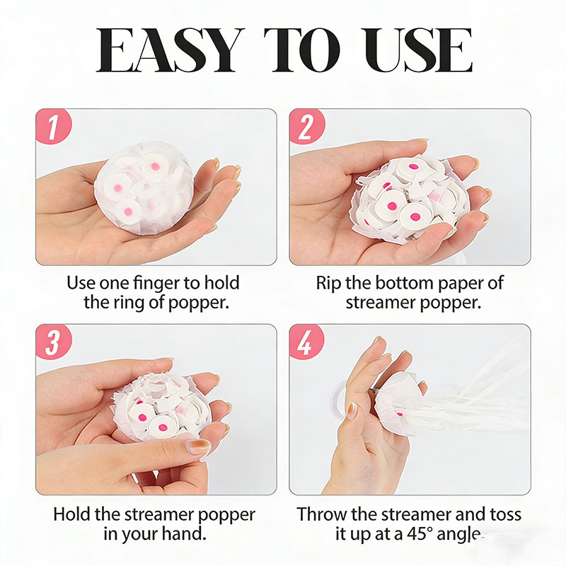 10pcs White Streamers Poppers  - Confetti Cannon Tube review and price