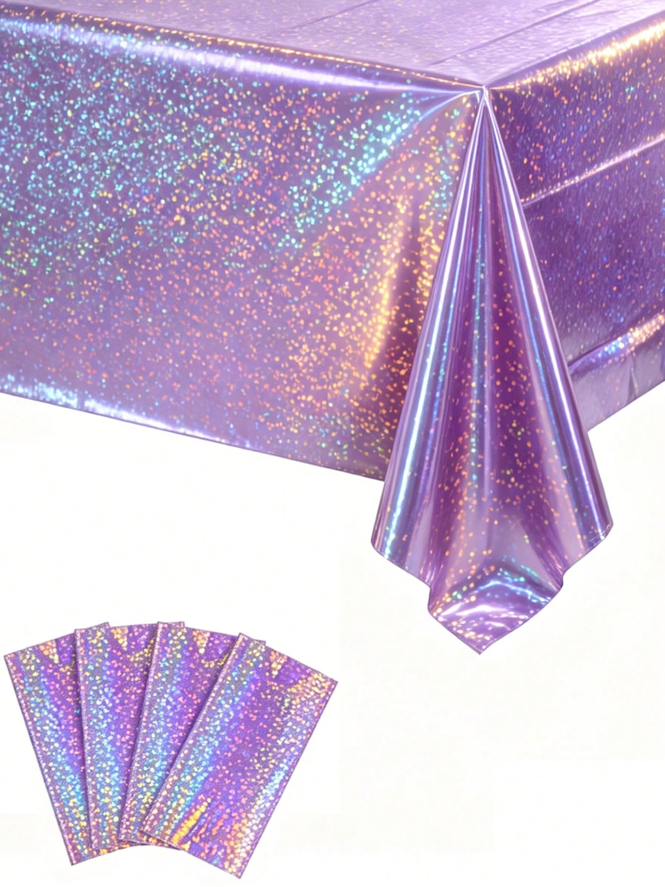 1pc Laser Purple Disposable Ta - Table Cloth Disposable review and price