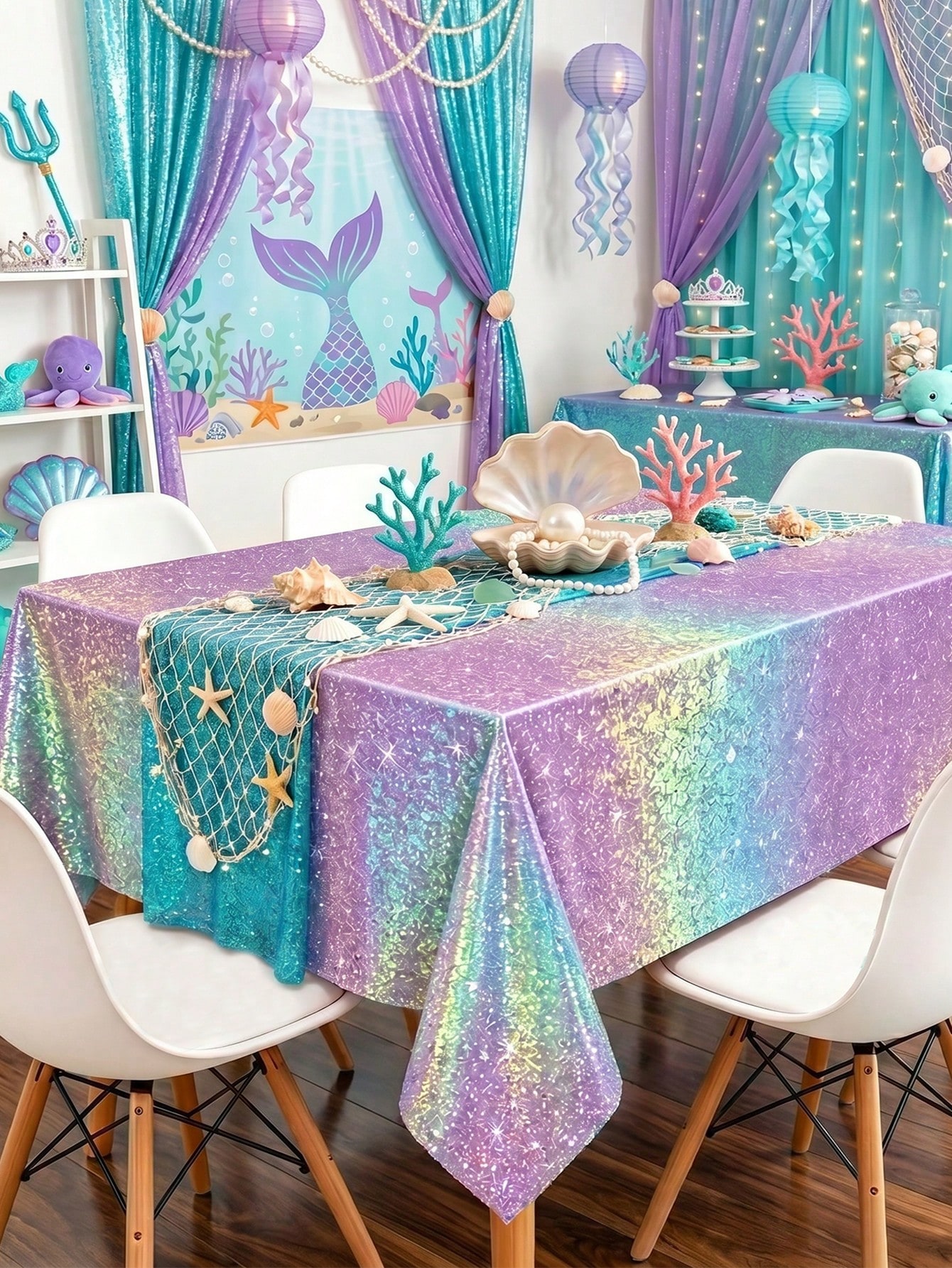 1pc Laser Purple Disposable Ta - Table Cloth Disposable review and price