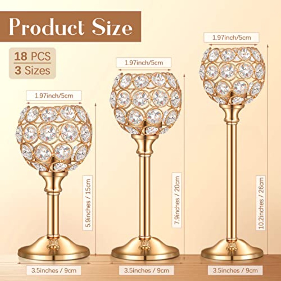 18 Pieces Crystal Candle Holde - Centerpiece Stick review and price