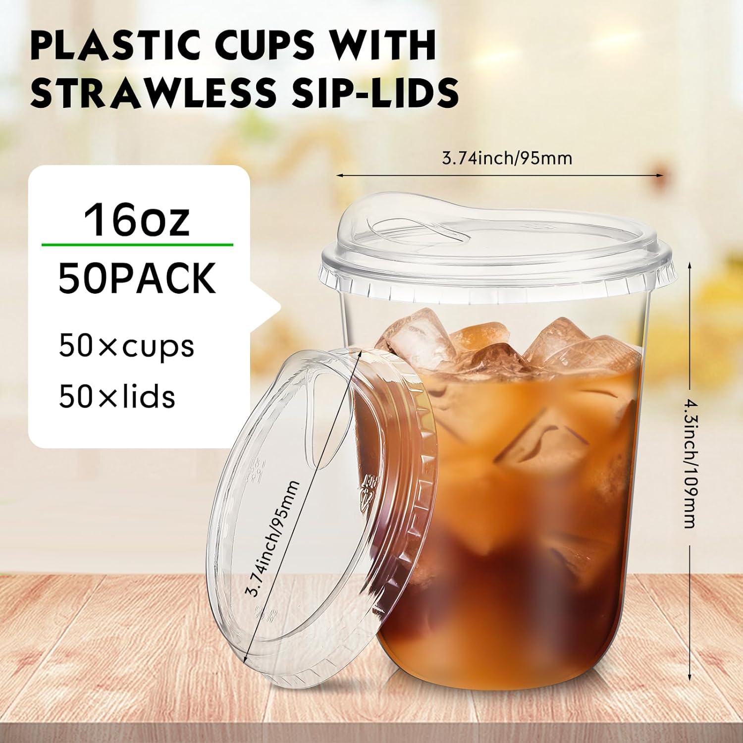 Clear Plastic Cups with Strawl - Plastic Cup 50Pcs review and price