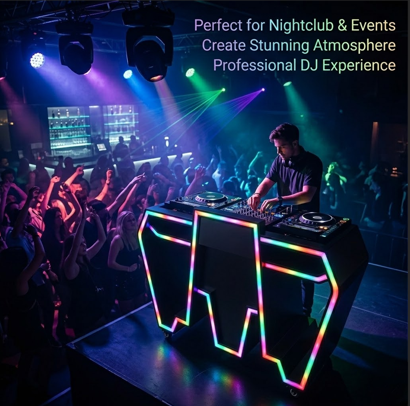 Custom Metal LED DJ Booth Tabl - Event Suppliers review and price