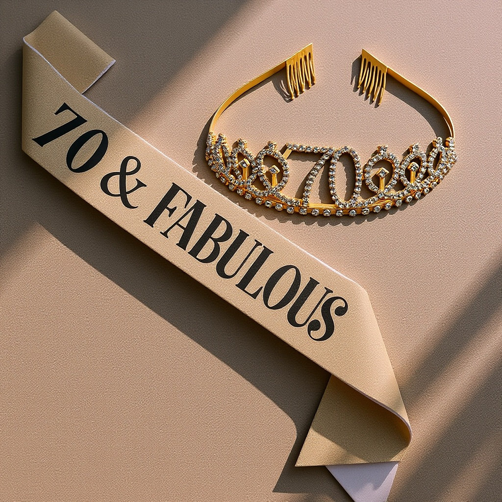 1Set Senior Birthday Tiara Sas - Birthday Sash Glitter review and price