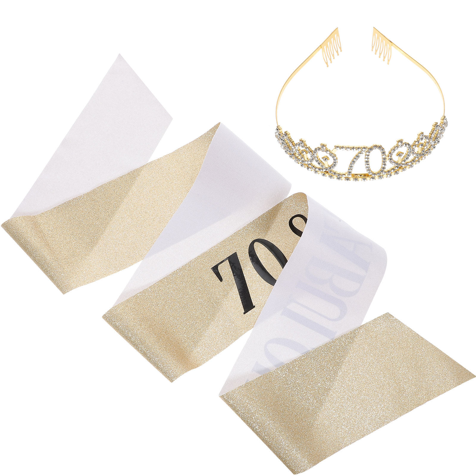 1Set Senior Birthday Tiara Sas - Birthday Sash Glitter review and price