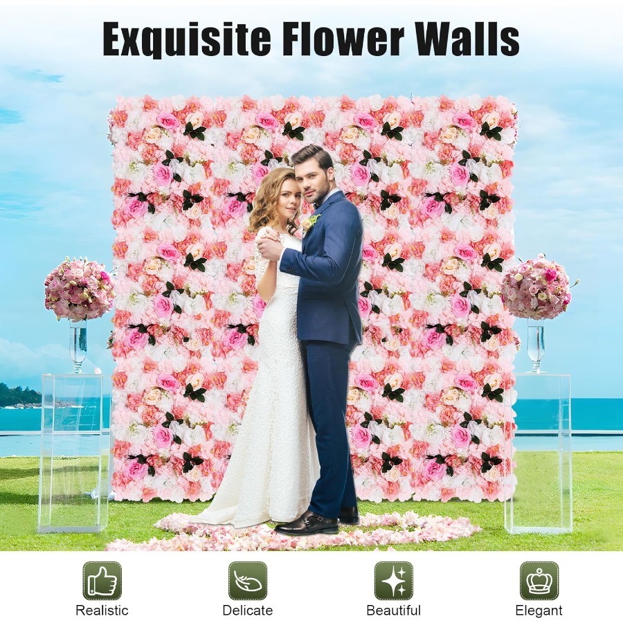 12 Pack Artificial Flower Wall - Flower Wall Panel review and price