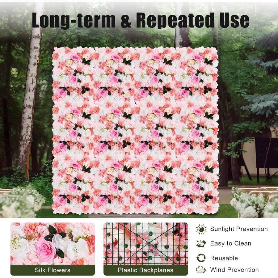 12 Pack Artificial Flower Wall - Flower Wall Panel review and price