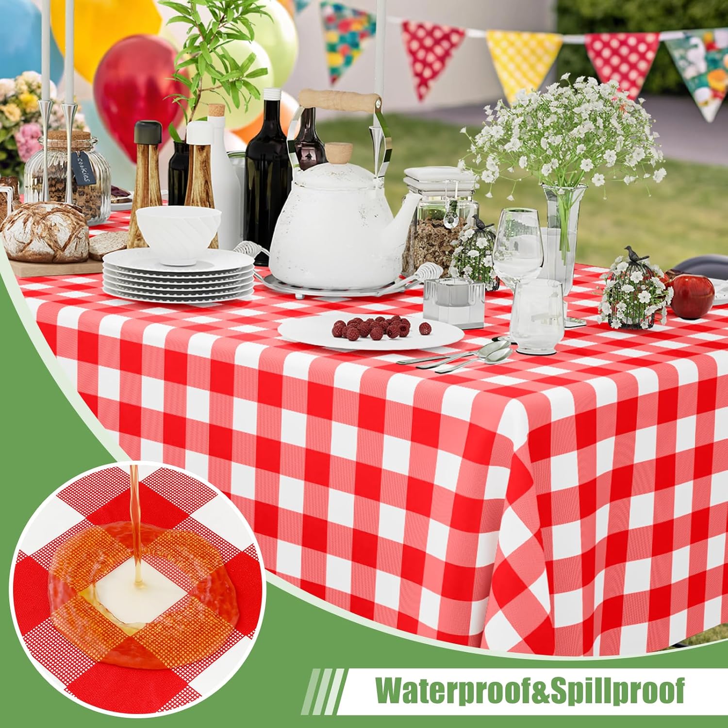 Smiry 3 Pack Red Gingham Dispo - Table Cloth Disposable review and price