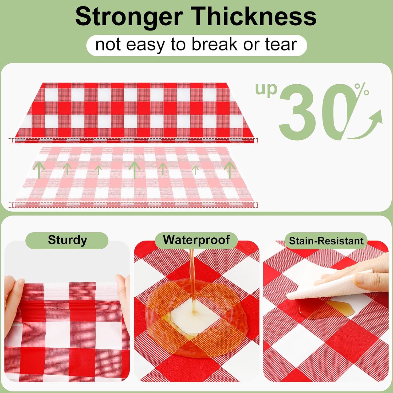 Smiry 3 Pack Red Gingham Dispo - Table Cloth Disposable review and price