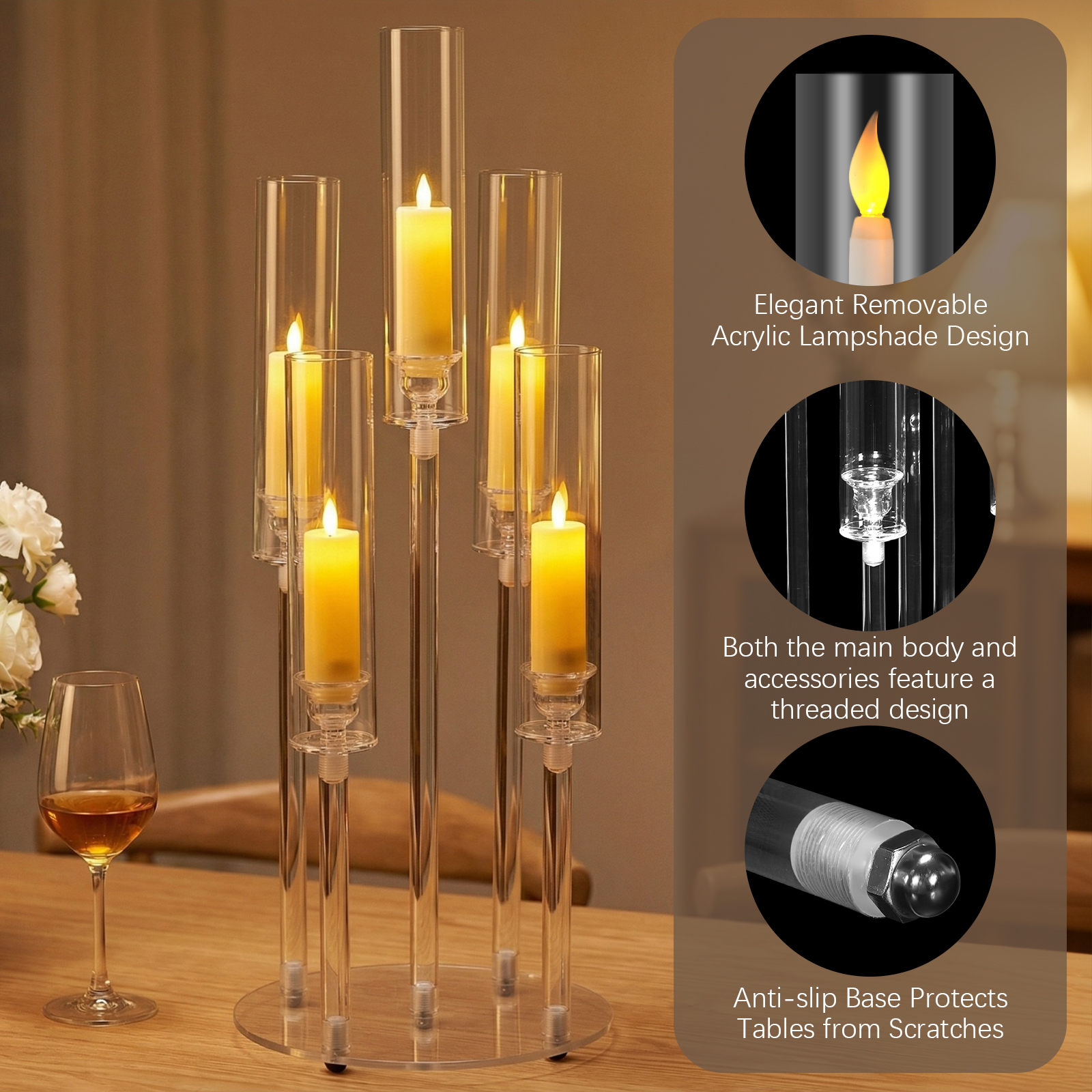20/10PCS 5 Arm Acrylic Candles - Centerpiece Stick review and price