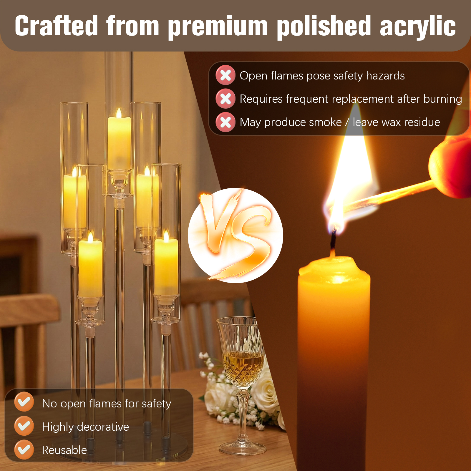20/10PCS 5 Arm Acrylic Candles - Centerpiece Stick review and price