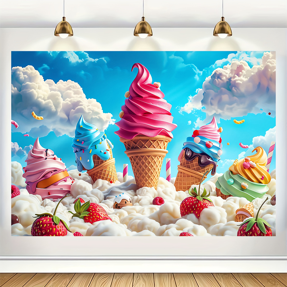 Sweet Ice Cream Theme Backdrop - Dessert Table Backdrop review and price