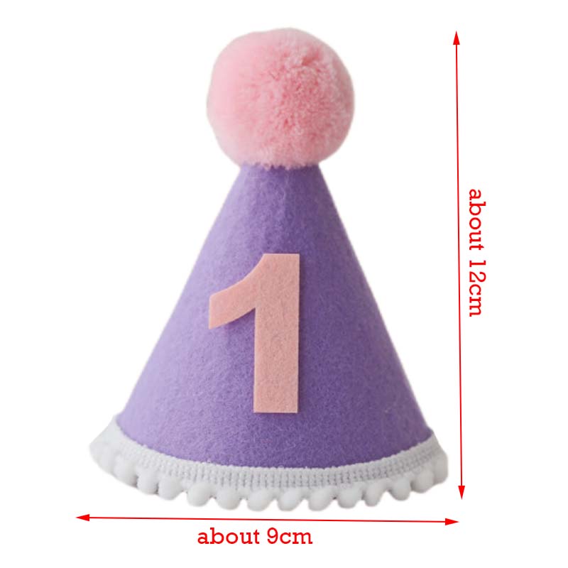 Purple Birthday Hat 1 2 3 4 5  - Party Hat Cone review and price