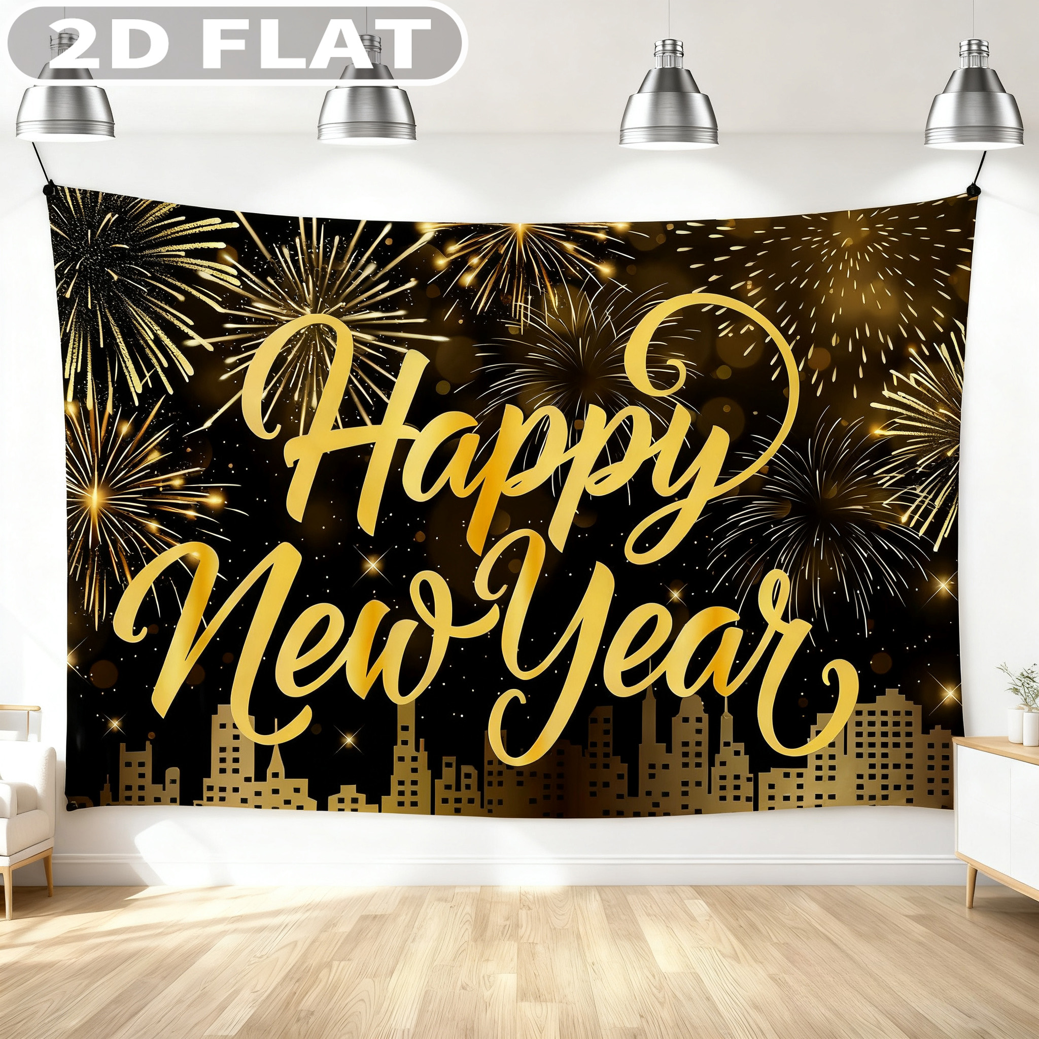 1pc Happy New Year Party Photo - Party Banner Gold review and price