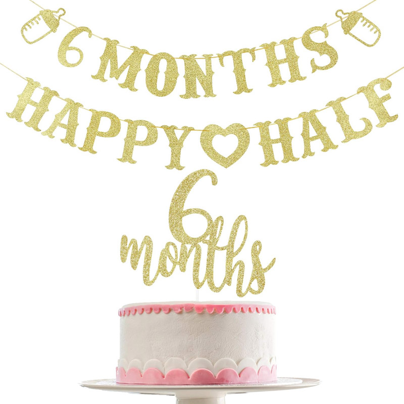 6 month Banner Happy Half Bann - Party Banner Gold review and price