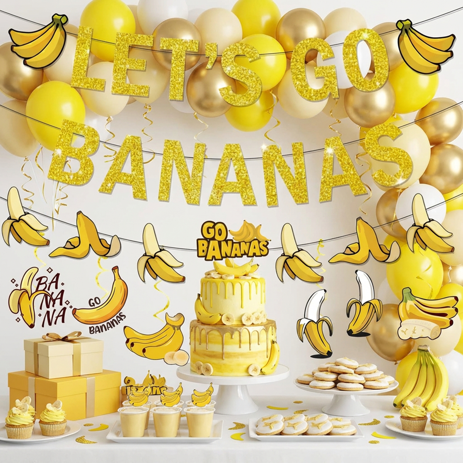 Yellow Bananas Birthday Banner - Let'S Party Event Supply review and price