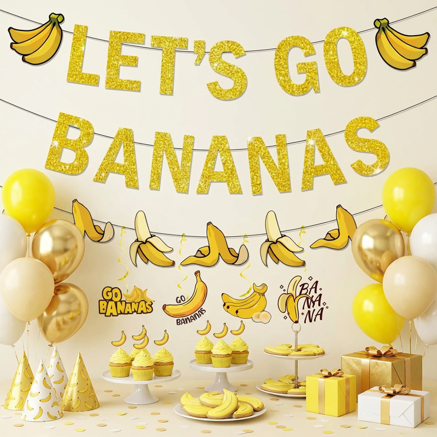 Yellow Bananas Birthday Banner - Let'S Party Event Supply review and price