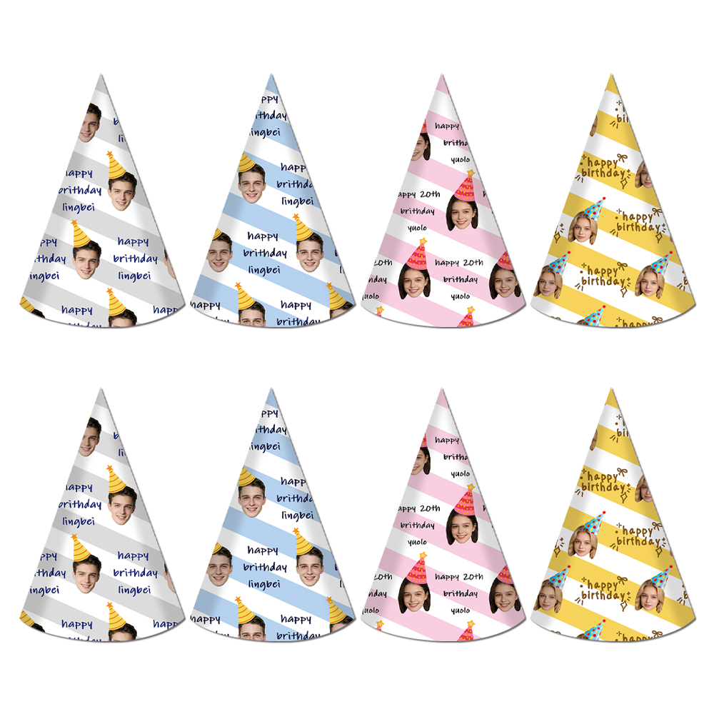 8pcs Custom Text and Photo Fac - Party Hat Cone review and price