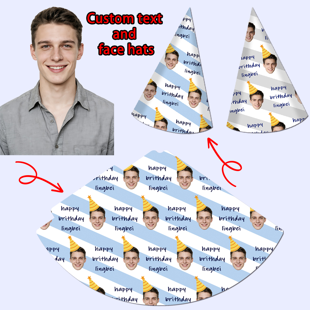 8pcs Custom Text and Photo Fac - Party Hat Cone review and price