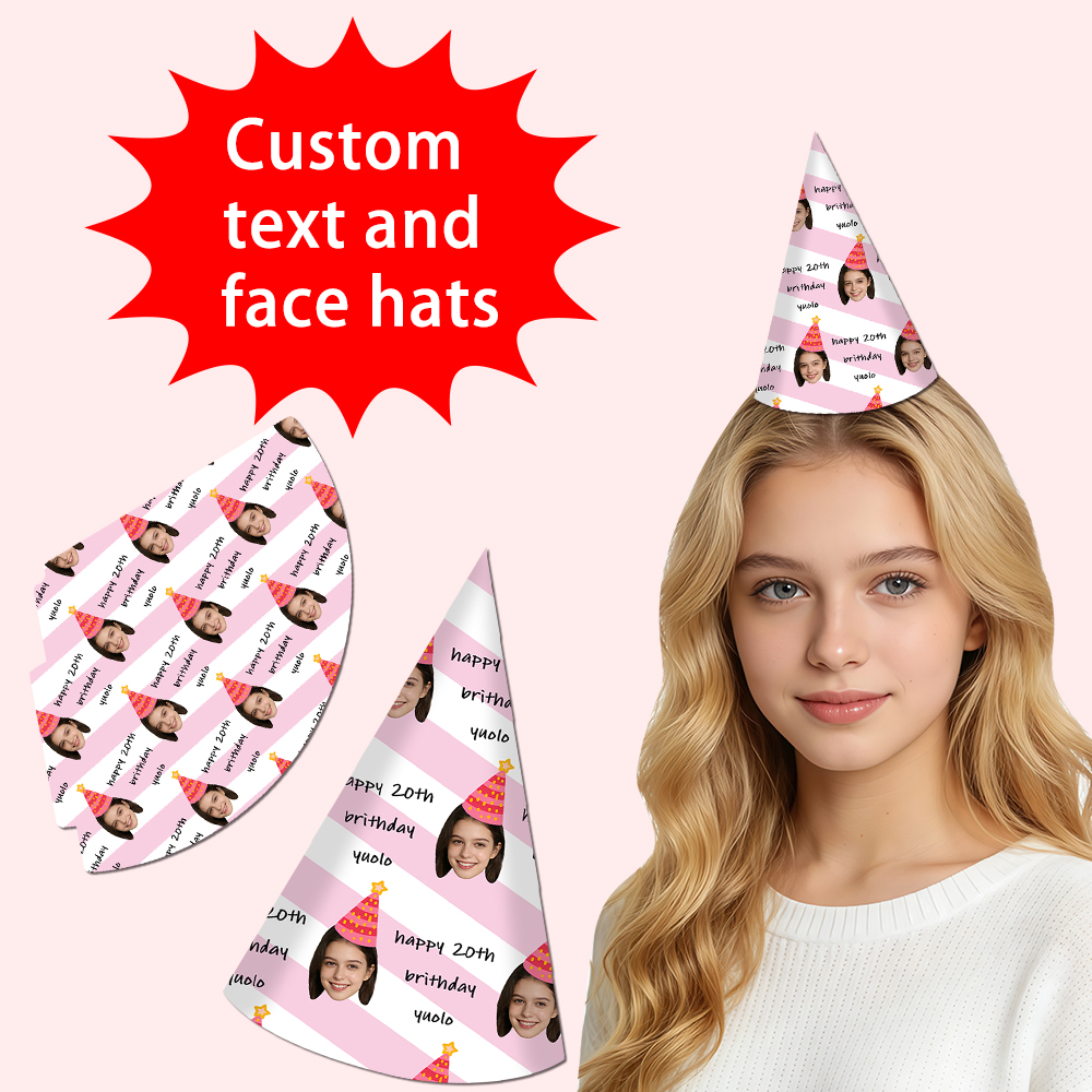 8pcs Custom Text and Photo Fac - Party Hat Cone review and price