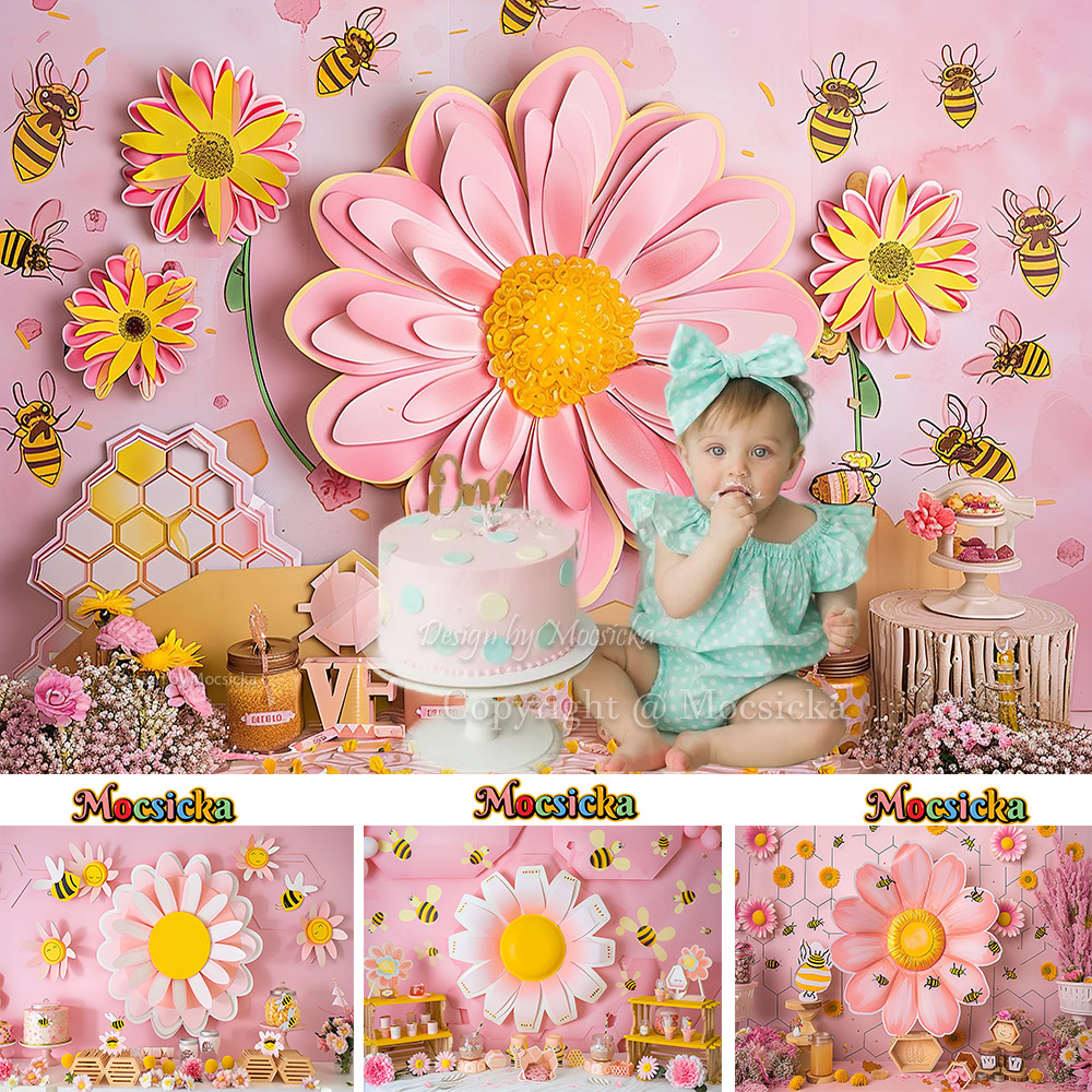 Mocsicka Sweet Daisy Girl Birt - Dessert Table Backdrop review and price