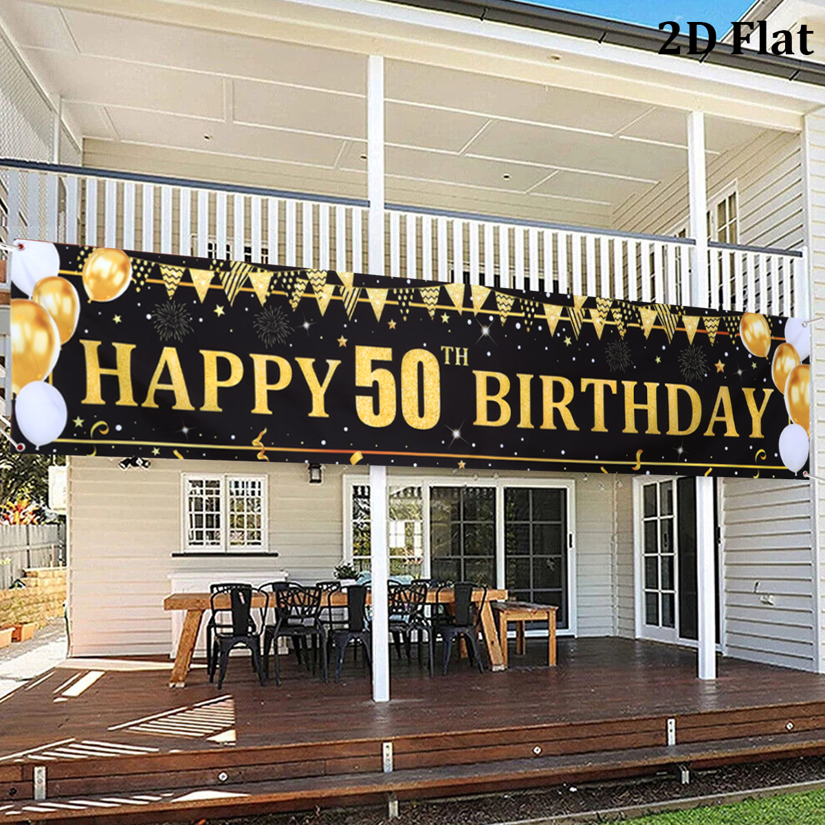 Black Gold Balloons Flags Happ - Party Banner Gold review and price
