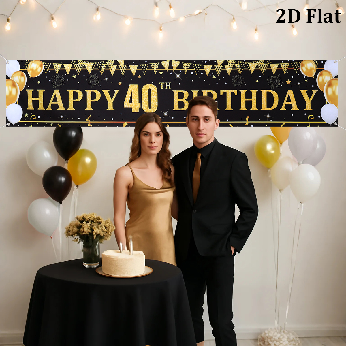 Black Gold Balloons Flags Happ - Party Banner Gold review and price