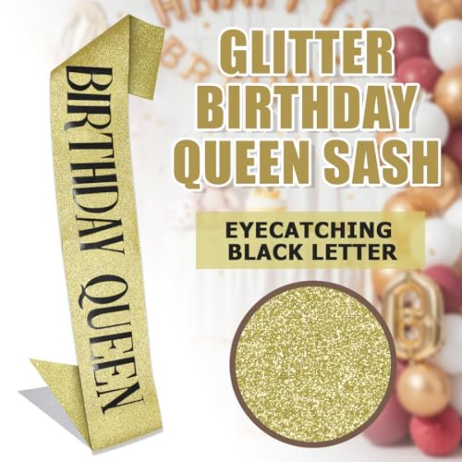 Birthday Queen Sash Glitter Go - Birthday Sash Glitter review and price
