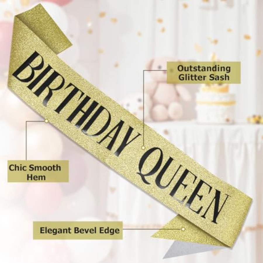 Birthday Queen Sash Glitter Go - Birthday Sash Glitter review and price