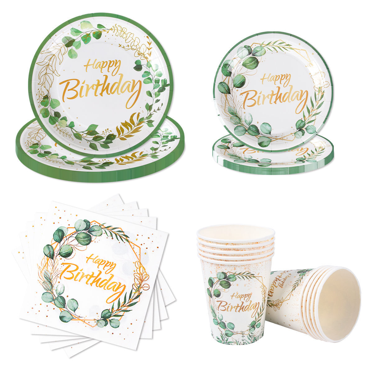 Green Eucalyptus Leaf Happy Bi - Table Cloth Disposable review and price