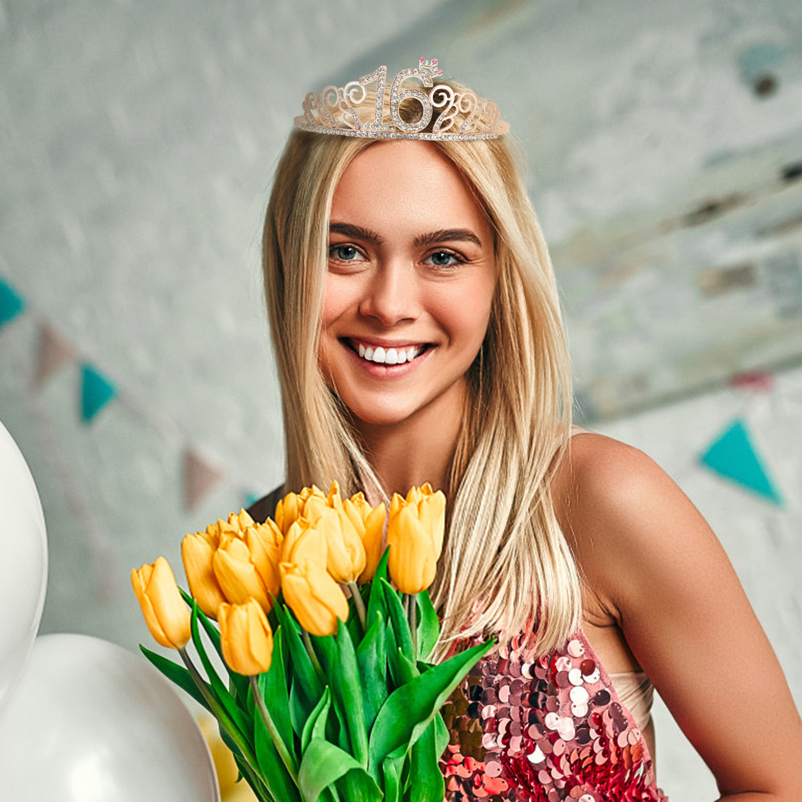 2Pcs Birthday Party Crown and  - Birthday Sash Glitter review and price