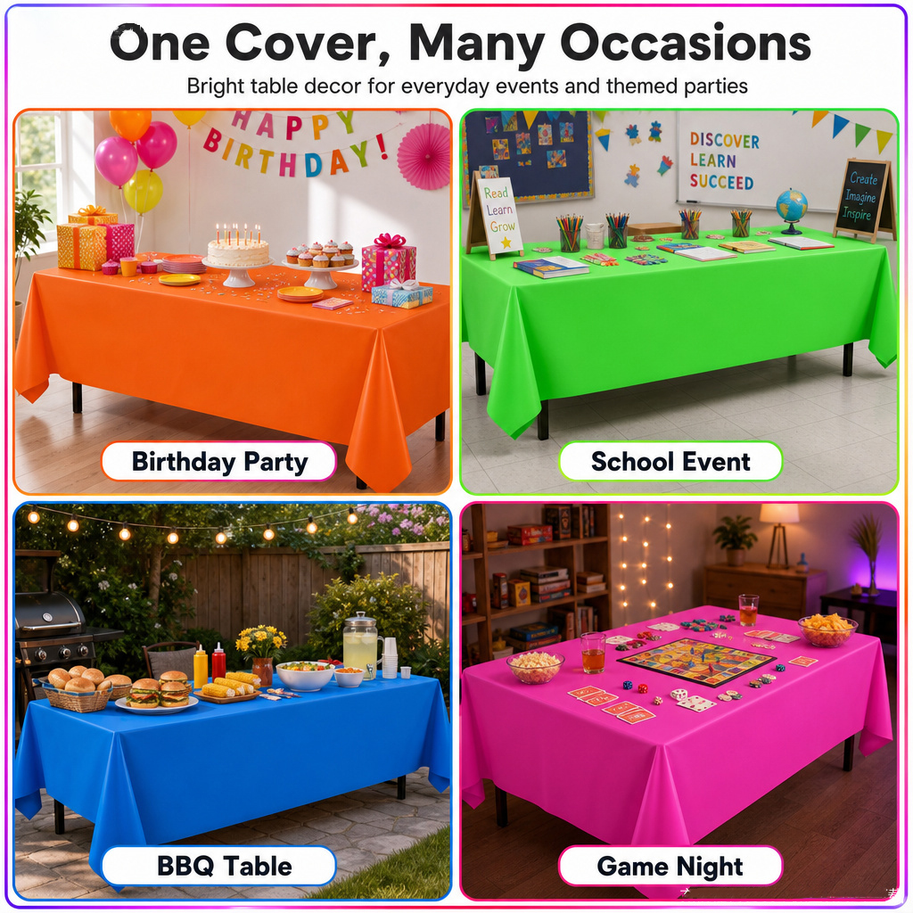 Thickened Macaron Fluorescent  - Table Cloth Disposable review and price