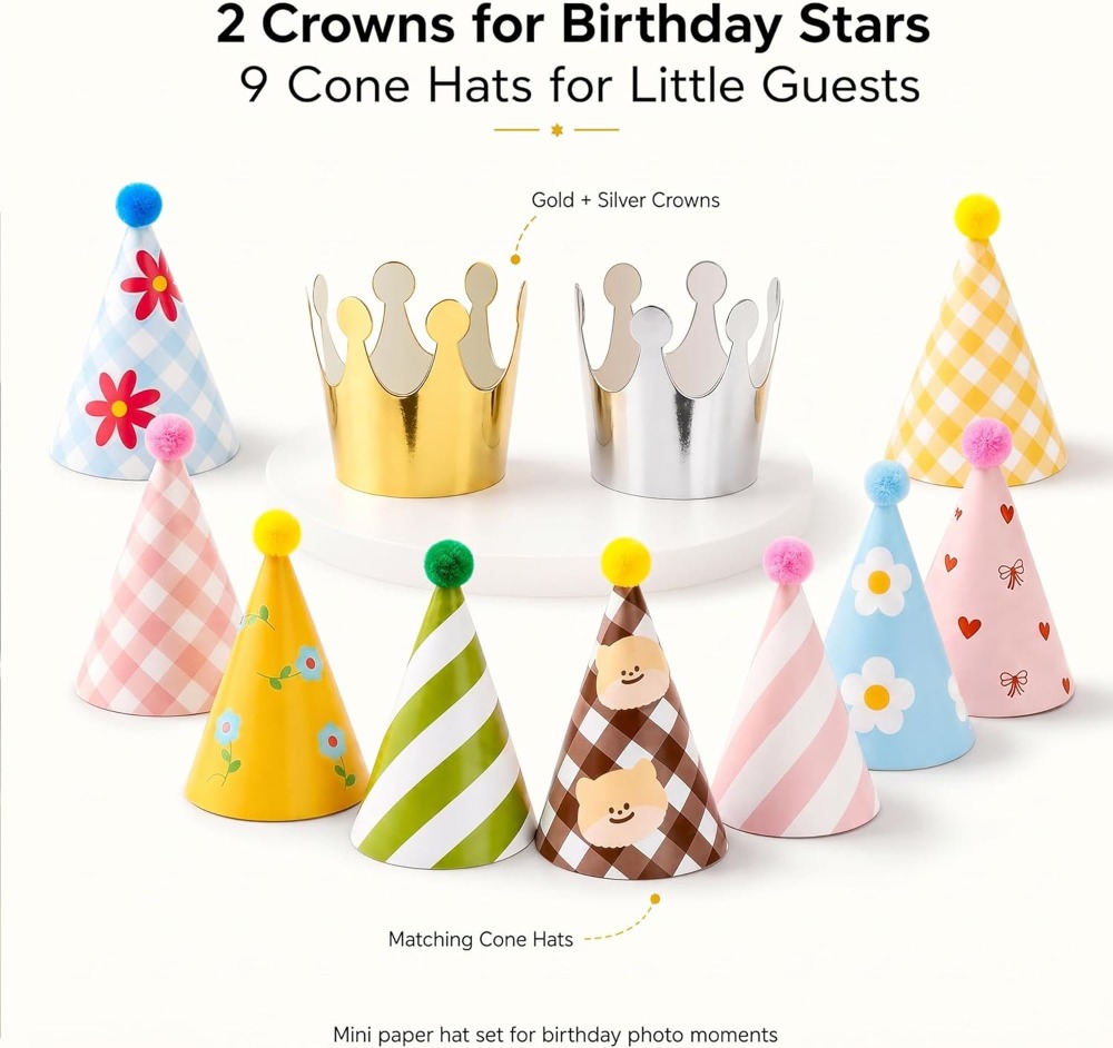 11 Pack Party Hats with Pom Po - Party Hat Cone review and price